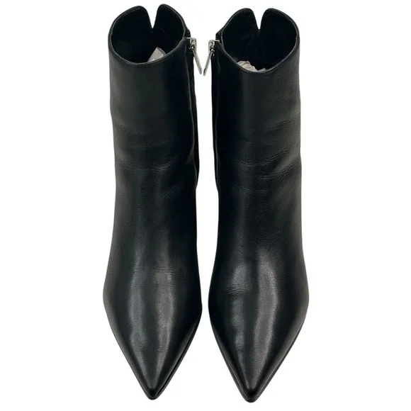 Marc Fisher LTD. Mavey Pointed Toe Black Leather Bootie Womens Size 9M New $219 - Picture 2 of 12